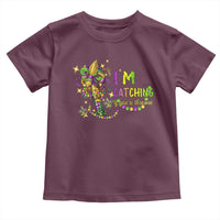 Funny I'm Catchin' If You're Throwin' Mardi Gras Toddler T Shirt Crawfish Beads Fleur De Lys