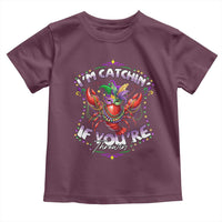 Funny I'm Catchin' If You're Throwin' Mardi Gras Toddler T Shirt Crawfish Beads Jester Hat