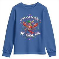 Funny I'm Catchin' If You're Throwin' Mardi Gras Youth Sweatshirt Crawfish Beads Jester Hat