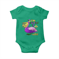 Funny Mardi Gras Pelican Baby Onesie I'm Catchin' If You're Throwin' Beads Doubloons