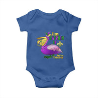 Funny Mardi Gras Pelican Baby Onesie I'm Catchin' If You're Throwin' Beads Doubloons