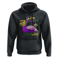 Funny Mardi Gras Pelican Hoodie I'm Catchin' If You're Throwin' Beads Doubloons