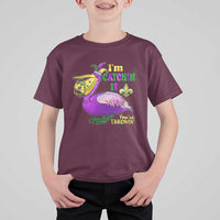 Funny Mardi Gras Pelican T Shirt For Kid I'm Catchin' If You're Throwin' Beads Doubloons