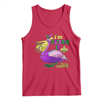 Funny Mardi Gras Pelican Tank Top I'm Catchin' If You're Throwin' Beads Doubloons