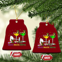 Funny Mardi Gras Drinking Ceramic Ornament Drink Drank Drunk Glass Of Wine Alligators