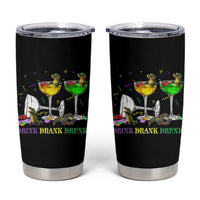 Funny Mardi Gras Drinking Tumbler Cup Drink Drank Drunk Glass Of Wine Alligators - Wonder Print Shop
