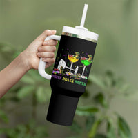 Funny Mardi Gras Drinking Tumbler With Handle Drink Drank Drunk Glass Of Wine Alligators - Wonder Print Shop