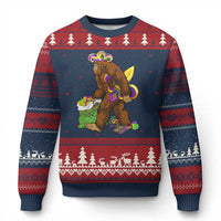 Funny Bigfoot Carnival Mardi Gras Party Ugly Christmas Sweater