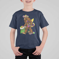 Funny Bigfoot Carnival Mardi Gras Party T Shirt For Kid