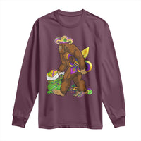 Funny Bigfoot Carnival Mardi Gras Party Long Sleeve Shirt