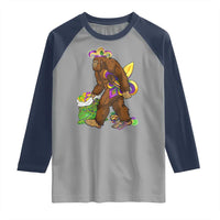 Funny Bigfoot Carnival Mardi Gras Party Raglan Shirt