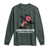 Funny African American Long Sleeve Shirt Unbothered By Negative Souls