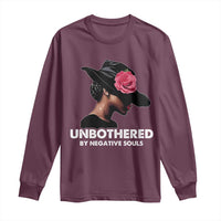 Funny African American Long Sleeve Shirt Unbothered By Negative Souls