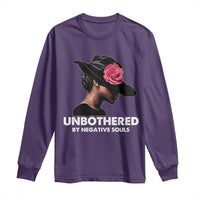 Funny African American Long Sleeve Shirt Unbothered By Negative Souls