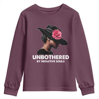 Funny African American Youth Sweatshirt Unbothered By Negative Souls