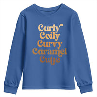 Afro Black Hair Melanin Youth Sweatshirt Curly Coily Curvy Caramel Cutie