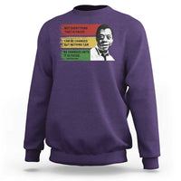 James Baldwin Inspirational Quotes Sweatshirt Not Everything That Is Faced Can Be Changed But Nothing Can Be Changed Until It Is Faced
