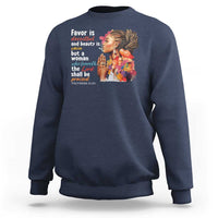 Christian African American Sweatshirt Favor Is Deceitful And Beauty Is Vain