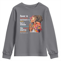 Christian African American Youth Sweatshirt Favor Is Deceitful And Beauty Is Vain