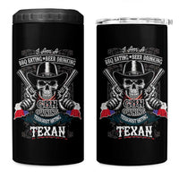 Funny American Texan 4 in 1 Can Cooler Tumbler I Am A BBQ Eating Beer Drinking Gun Owning Texan - Wonder Print Shop
