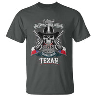 Funny American Texan T Shirt I Am A BBQ Eating Beer Drinking Gun Owning Texan