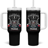 Funny American Texan Tumbler With Handle I Am A BBQ Eating Beer Drinking Gun Owning Texan - Wonder Print Shop