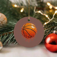 Funny Basketball Drip Splash Graphic Ceramic Ornament