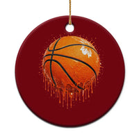 Funny Basketball Drip Splash Graphic Ceramic Ornament