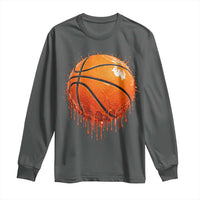 Funny Basketball Drip Splash Graphic Long Sleeve Shirt