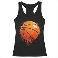 Funny Basketball Drip Splash Graphic Racerback Tank Top