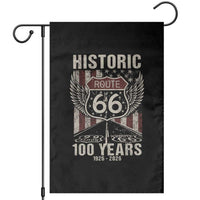 Historic Route Highway 66 100 Years Anniversary Garden Flag Highway Road Sign Wings Vintage American Flag