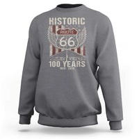 Historic Route Highway 66 100 Years Anniversary Sweatshirt Highway Road Sign Wings Vintage American Flag
