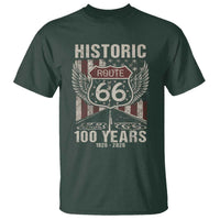 Historic Route Highway 66 100 Years Anniversary T Shirt Highway Road Sign Wings Vintage American Flag