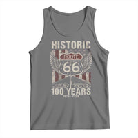 Historic Route Highway 66 100 Years Anniversary Tank Top Highway Road Sign Wings Vintage American Flag