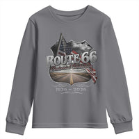 US Route Highway 66 Centennial Celebration Youth Sweatshirt 100 Years Of The Mother Road Vintage American Flag