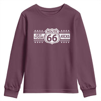 Route Highway 66 Youth Sweatshirt Get Your Kicks American Road Trip