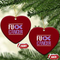 Fuck Cancer Ceramic Ornament Funny National Cancer Prevention Month Lavender Ribbon
