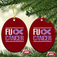 Fuck Cancer Ceramic Ornament Funny National Cancer Prevention Month Lavender Ribbon