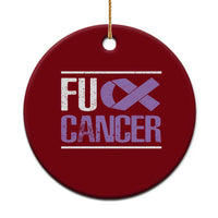 Fuck Cancer Ceramic Ornament Funny National Cancer Prevention Month Lavender Ribbon