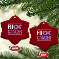 Fuck Cancer Ceramic Ornament Funny National Cancer Prevention Month Lavender Ribbon