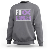Fuck Cancer Sweatshirt Funny National Cancer Prevention Month Lavender Ribbon