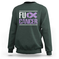 Fuck Cancer Sweatshirt Funny National Cancer Prevention Month Lavender Ribbon