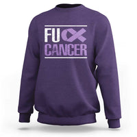 Fuck Cancer Sweatshirt Funny National Cancer Prevention Month Lavender Ribbon