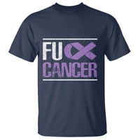 Fuck Cancer T Shirt Funny National Cancer Prevention Month Lavender Ribbon