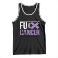 Fuck Cancer Tank Top Funny National Cancer Prevention Month Lavender Ribbon