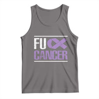 Fuck Cancer Tank Top Funny National Cancer Prevention Month Lavender Ribbon