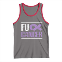 Fuck Cancer Tank Top Funny National Cancer Prevention Month Lavender Ribbon