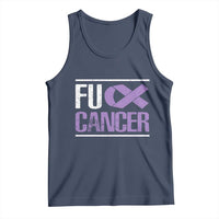 Fuck Cancer Tank Top Funny National Cancer Prevention Month Lavender Ribbon