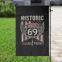 Historic Route 69 Highway Road Garden Flag Americana Vintage USA Flag