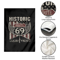 Historic Route 69 Highway Road Garden Flag Americana Vintage USA Flag